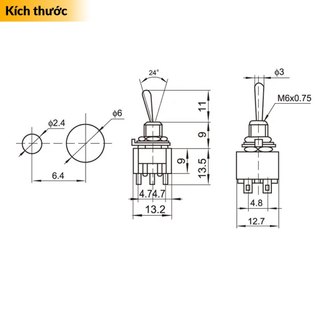 [NSHOP] Công tắc gạt 6 chân 6A ( 2 trạng thái / 3 trạng thái )
