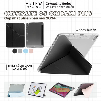 [CrystaLite 05] Bao da cover AstroMazing gập Origami linh hoạt chống sốc cho Pro 13 Air 4 5 6 Gen 7 8 9