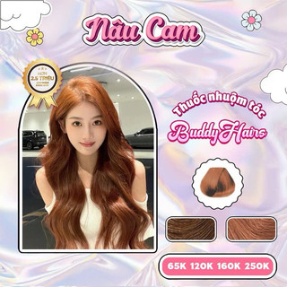 Thuốc nhuộm tóc màu NÂU CAM thuốc nhuộm tóc không cần tẩy, kem nhuộm tóc tại nhà Buddyhairs tặng kèm dụng cụ