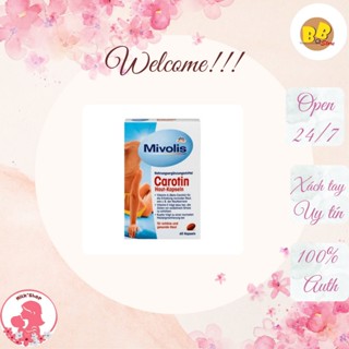 VIÊN UỐNG CHỐNG NẮNG CAROTIN - MIVOLIS 1 HỘP 60 Viên