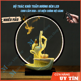 Thác khói trầm hương có đèn Led , Thác khói trầm hương cao cấp tặng kèm 10 nụ trầm