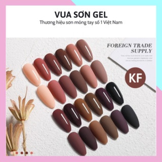 Sơn móng tay gel AS dùng máy hơ tone nâu cafe mã KF VUA SƠN AS 15ml
