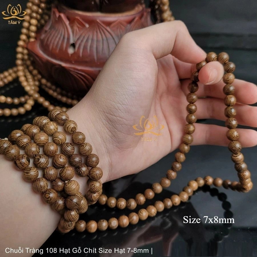 Chuỗi 108 Hạt Gỗ Cà Chít Size Hạt 7-8mm