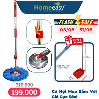 Cây lau nhà 360 độ inox không ghỉ homeeasy ho-77 - hàng nhập khẩu - giao màu ngẫu nhiên