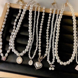 Dây chuyền ngọc trai nhân tạo kiểu vintage TÍM STORE phụ kiện trang sức phong cách hàn quốc
