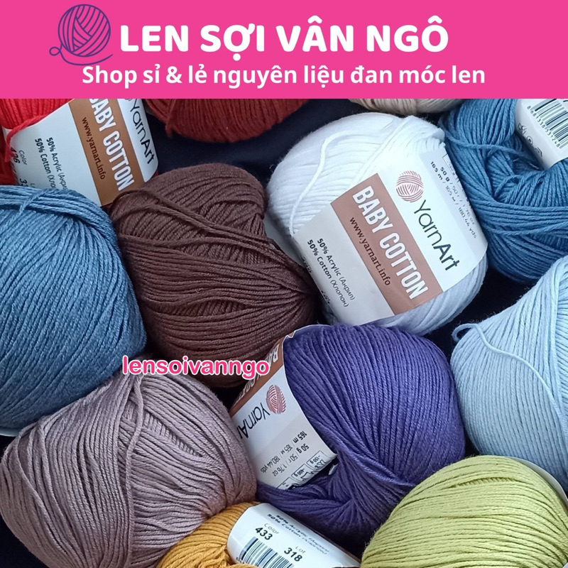Len YarnArt Baby Cotton (Bảng màu 2) (cuộn 50gr)