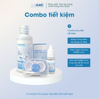 (Combo tiết kiệm) Nước ngâm và nhỏ mắt dành cho lens kèm khay và dụng cụ đeo