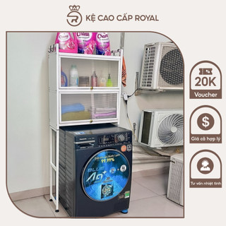 Kệ máy giặt Royal đa năng tiết kiệm không gian, kệ để đồ nhà tắm thép carbon sơn tĩnh điện cao cấp