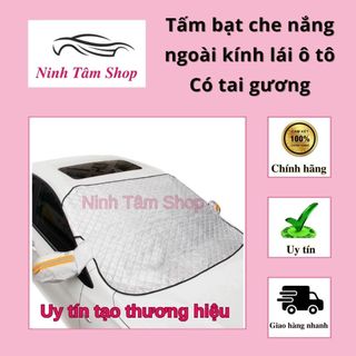 Bạt che nắng kính lái ô tô vải trắng bạc, chống nóng vượt trội, bảo vệ kính xe, chắc chắn