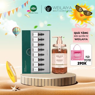 Combo Sữa tắm nước hoa, trắng da toàn thân và Tinh dầu dưỡng tóc Weilaiya giúp ngăn rụng và kích thích mọc tóc 5ml x 8
