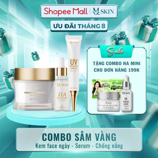 Combo dưỡng da Kem Face, Serum, Kem Chống Nắng sâm vàng MQ Skin