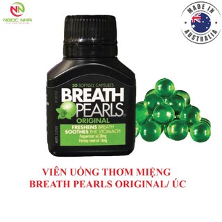 Viên uống thơm miệng Breath Pearls Original Úc, lọ 50 viên
