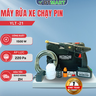 Máy rửa xe ô tô, xe máy chạy pin công suất cao rửa xe, rửa nhà, rửa sân, rửa đường dtmart dtmart
