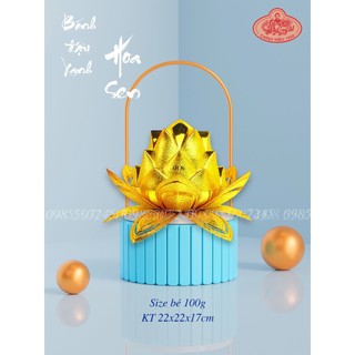 Bánh Đậu Xanh Rồng Vàng Minh Ngọc Hoa Sen Nhỏ 100g - Đặc Sản Hải Dương