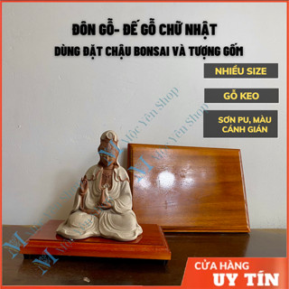 Đôn Gỗ Đế Gỗ Kỷ chữ nhật dùng đặt bonsai, tượng gốm và thác khói trầm hương