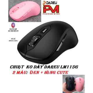 Chuột không dây DAREU LM115G LM106G  - Có nút trợ năng- màu hồng và màu đen - Hàng Chính Hãng bảo hành 12 tháng