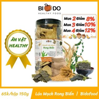 Snack Lúa Mạch Rong Biển - Bí Đỏ Food - Ăn vặt healthy, thuần thực vật, giảm cân