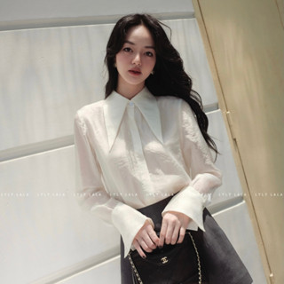 Áo sơ mi nữ Mimi Shirt, thiết kế kiểu cổ nhọn thời trang cho nữ by LYLY LALA