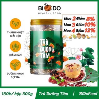 Trà Dưỡng Tâm Dưỡng Nhan Đẹp Da 300g - Bí Đỏ Food - Trà Thải Độc Gan Giảm Cân