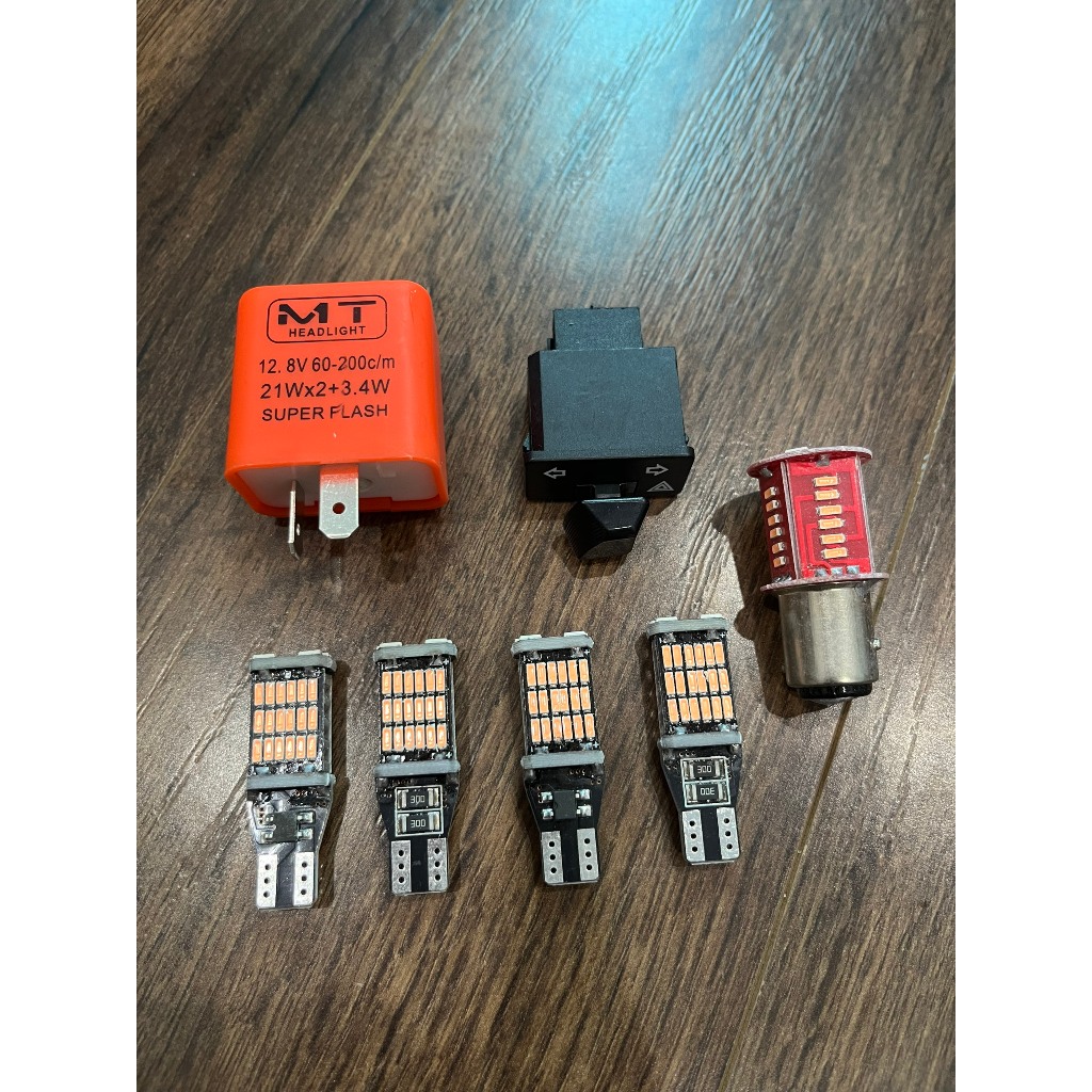 Combo Hazard Gắn Wave/Vision Cục Chớp + Công Tắc + 4 Bóng T15 + Hậu