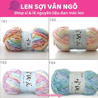 Len nhung màu cầu vồng 3mm