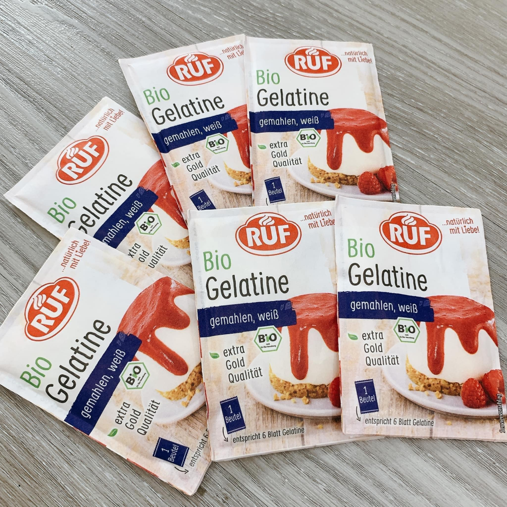 Bột Gelatin Hữu Cơ Làm Thạch Rau Câu, Kẹo Dẻo Cho Bé Ruf 9g