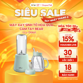 Máy Xay Sinh Tố Cầm Tay Bear, Xay Hoa Quả Công Suất Lớn, Chất Liệu An Toàn LLJ-D04A1