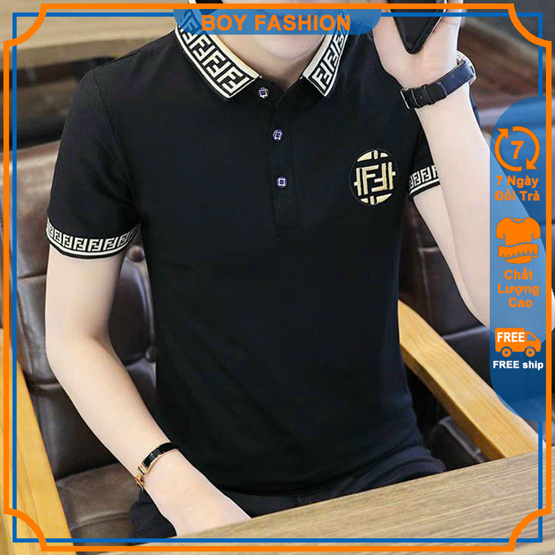Áo Polo Nam, Áo Thun Nam Cổ Trụ Hoa Văn Cổ Điển Tinh Tế, Form SLim Body Chuẩn Form – The BOY FASHION