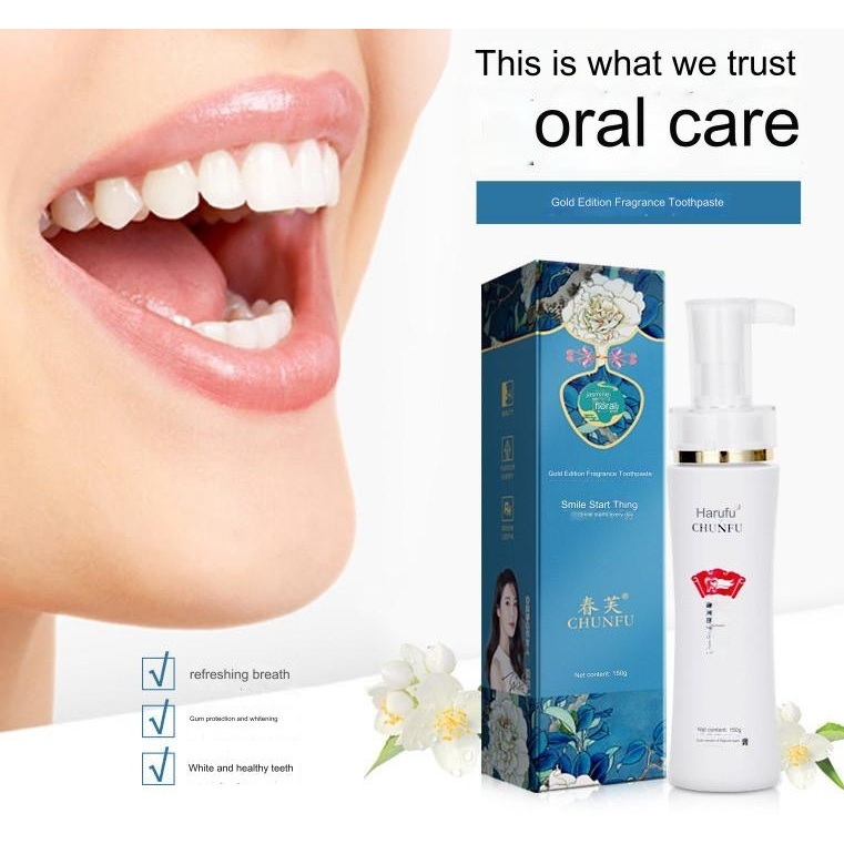 Kem Đánh Răng Jingxu Chunfu - Kem Jingxu Chunfu Giúp Trắng Sáng Răng, Cải Thiện Sâu Răng, Hôi Miệng, Hơi Thở Thơm Mát