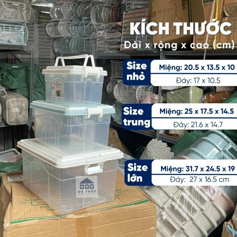Hộp đựng đồ đa năng, thực phẩm có quai xách 6521 nhựa Việt Nhật