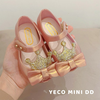  Giày pha lê nhựa thơm chuẩn hãng MINI DD siêu xinh cho bé gái - mã vương miện   sẵn 5us 6us 7us 8us 9us vàng + hồng   