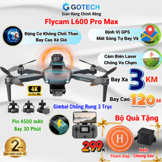 Flycam L600 Pro Max GPS Tự Bay Về, Plycam mini Camera Chống Rung 3 Trục, Động Cơ Không Chổi Than