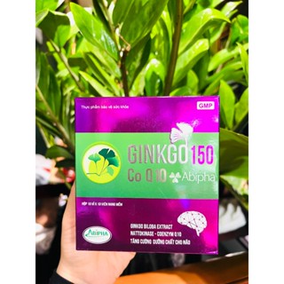 GINKGO ABIPHA - Ginkgo 150 Co Q10 hỗ trợ hoạt huyết, bổ não, tăng cường tuần hoàn hộp 100 viên