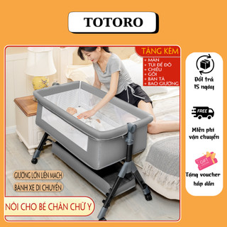 Nôi vải cho bé, nôi ghép giường chân chữ Y gấp gọn, cũi ngủ khung inox cao cấp