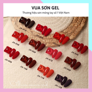 Sơn móng tay gel AS dùng máy hơ tone đỏ tươi cherry đỏ đô VUA SƠN AS mã JH  và mã đổi màu WB 15ml
