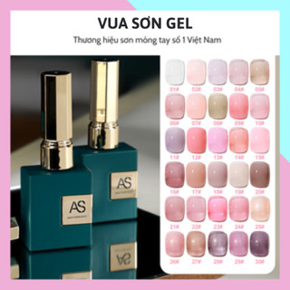 Sơn gel AS móng tay gel chai xanh mẫu mới tone màu thạch các loại và nâu đất cam đất VUA SƠN AS mã CBT-AMM 15ml