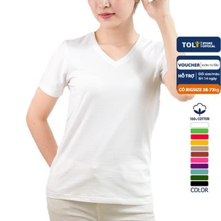 Áo thun trơn nữ cổ tim TOLI 16 màu Form vừa dáng suông, vải cotton 4 chiều mềm mịn - BSA10