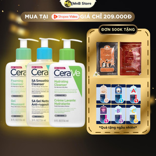 Sữa rửa mặt Cerave Foaming Facial Cleanser, Cerave SA, Cerave Hydrating cho da dầu mụn nhạy cảm 473ml