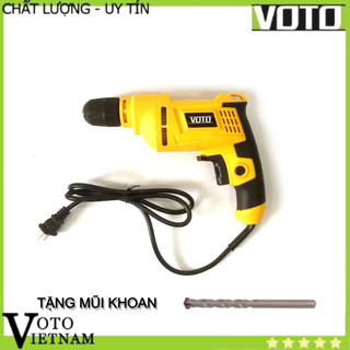 Máy khoan, máy bắt vít điện cầm tay Voto nhỏ gọnTặng mũi khoan (màu vàng)