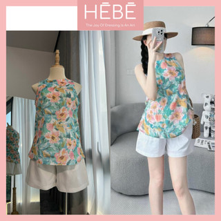 Set Bộ Nữ Summer chất đũi thô mềm mát không nhăn không xù, Bộ đồ nữ sát nách kèm quần short trẻ trung thời trang HEBE