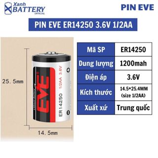 Pin EVE ER14250 3.6V 1/2AA 1200mAh Pin nhiệt kế ẩm - Hàng chính hãng