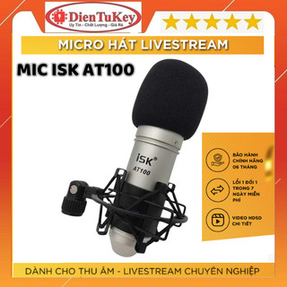 Micro ISK AT 100-thu Âm chuyên nghiệp, hát Live Stream, hát trực tiếp trên pc, có dây hàng chính hãng