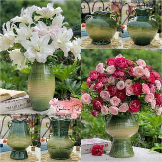 Bình hoa gốm vuốt tay Bát Tràng cắm hoa đẹp trang nhã nhiều mẫu decor trang trí phòng khách