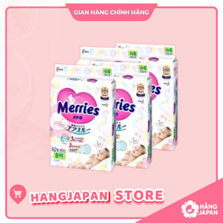 Tã bỉm dán/quần merries nội địa nhật thêm miếng size m58+6/l44+6/xl38+6/xxl26+2