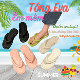 Dép tông nữ xỏ ngón đi biển eva chống trơn trượt êm mềm đàn hồi