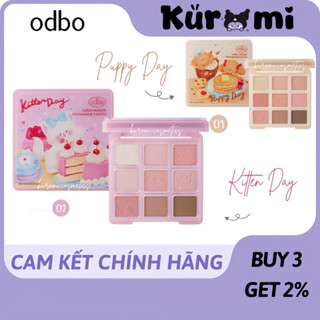 [ODBO] Bảng Mắt ODBO 9 Ô OD2024  Puppy Day & Kitten Day - Tặng Kèm Kẹp Tóc Cute Sweet Munch Odbo Eyeshadow Palette 9g