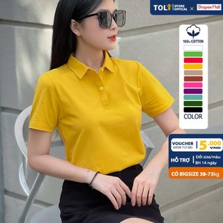 Áo polo nữ TOLI 16 màu trơn, cổ bẻ thanh lịch, Form vừa ôm nhẹ, vải cotton 4 chiều cao cấp  PLM07