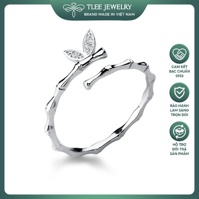 Nhẫn bạc nữ TLEE, nhẫn đốt trúc tai thỏ xinh xắn TLEE JEWELRY