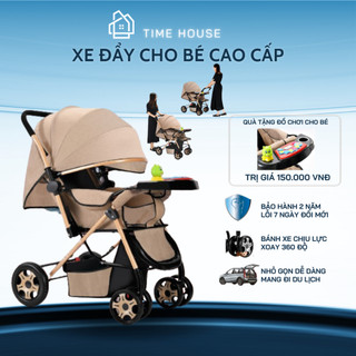 Xe nôi đẩy em bé 2 chiều cao cấp có giảm sóc - xe đẩy cho bé