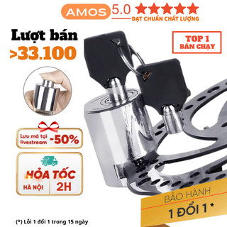 Khóa phanh đĩa xe máy AMOS chống trộm chất liệu thép nguyên khối thiết kế thông minh an toàn tuyệt đối